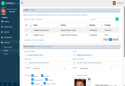 Gestor de contraseñas integrado en Orbital ERP